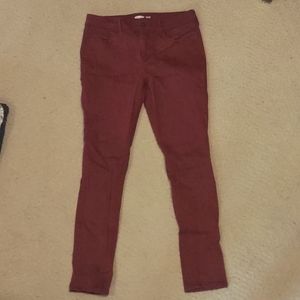 Maroon Old Navy Rockstar Super Skinny Jeans